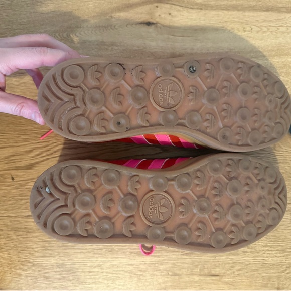 Adidas Women's Gazelle Bold Sneakers - Collegiate Red and Lucid Pink - Picture 4 of 5